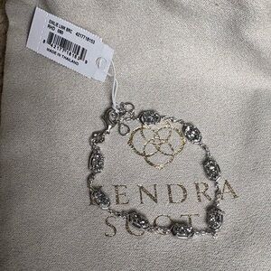 NEW Kendra Scott Emilie Silver Chain Bracelet in Platinum Drusy